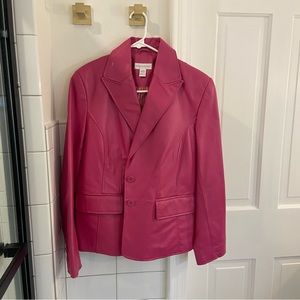 Pink Leather Blazer
